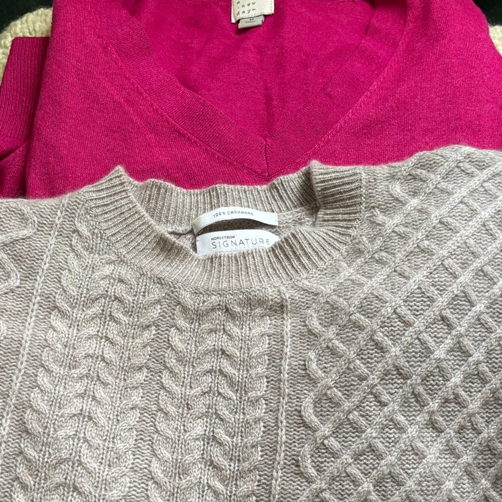 Nordstrom Signature Cable-Knit Crew in Cream